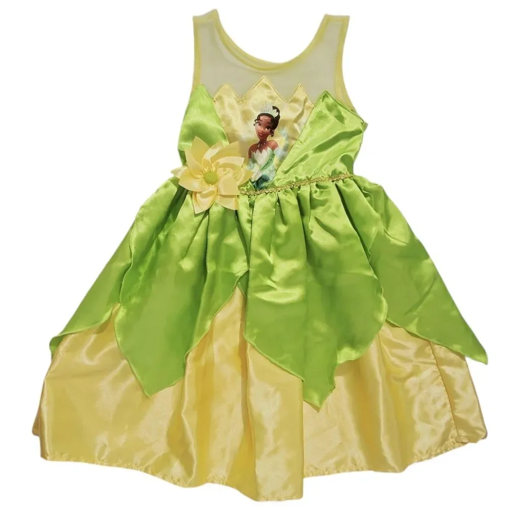 NEW Disney Tiana Dress Costume Girls 4T Princess & The Frog H&M Play Yellow NWT